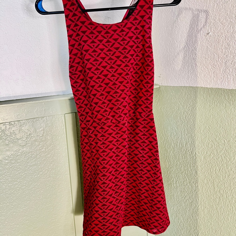 Hollister Red and Black Geometric Mini Dress